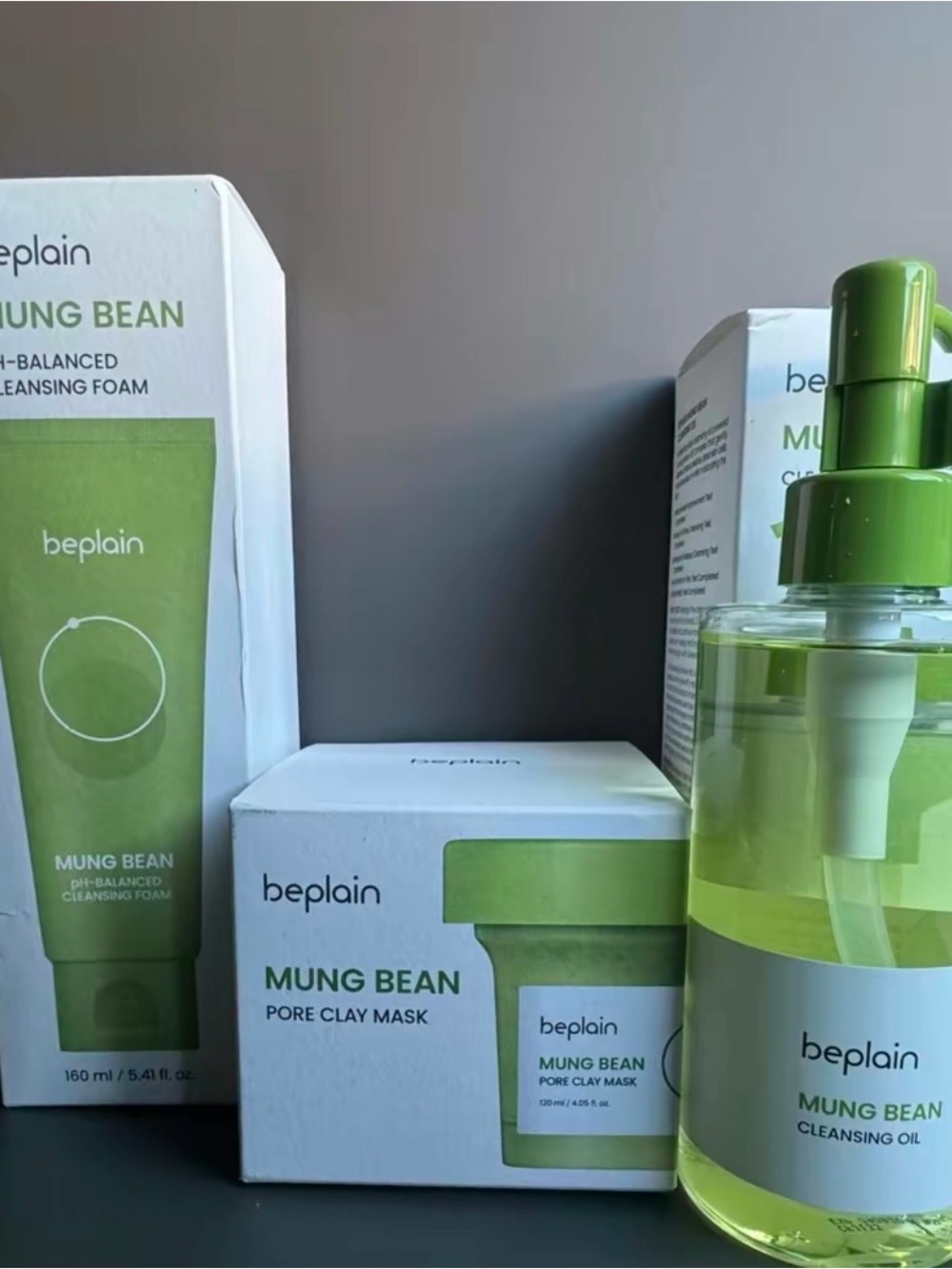 Beplain Mung Bean Cleanser & Pore Clay Mask Set - Green